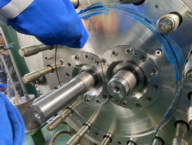 Flexaseal seals installed side-by-side
on the twin-shaft pump